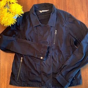 Athleta Navy Cutie Crop Moto Jacket 964358 Size XL